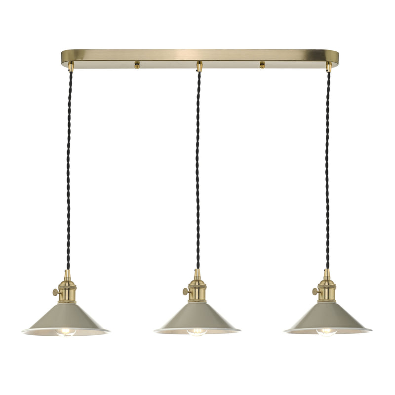 Dar Lighting Hadano 3 Light Brass Suspension With Cashmere Shades • HAD3640-06