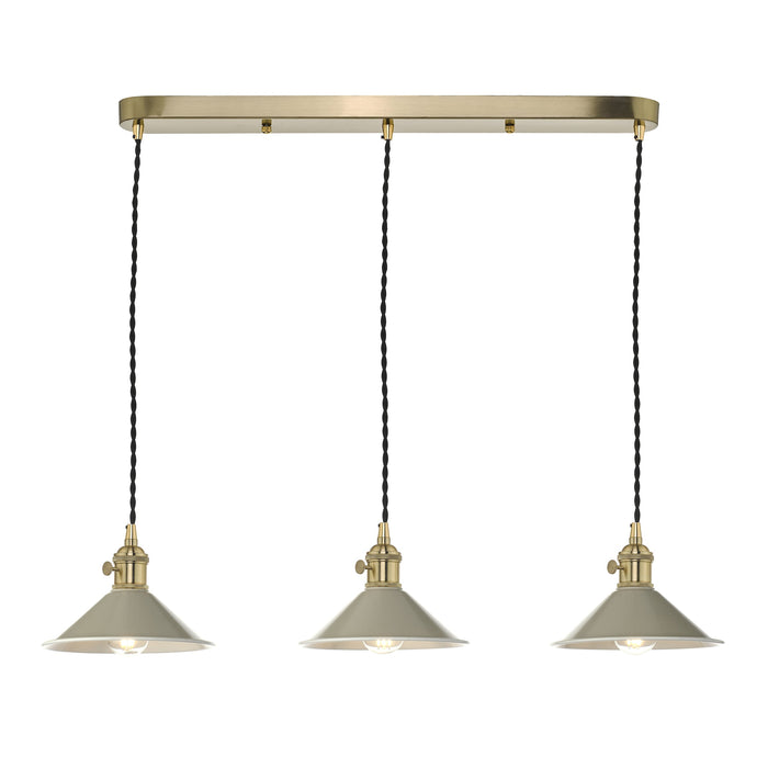 Dar Lighting Hadano 3 Light Brass Suspension With Cashmere Shades • HAD3640-06