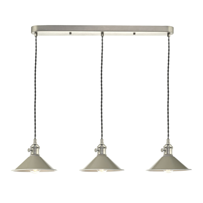 Dar Lighting Hadano 3 Light Antique Chrome Suspension With Cashmere Shades • HAD3661-06