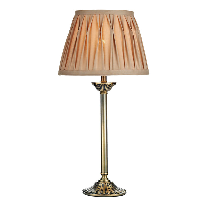 Dar Lighting Hatton Table Lamp Antique Brass With Shade • HAT4275