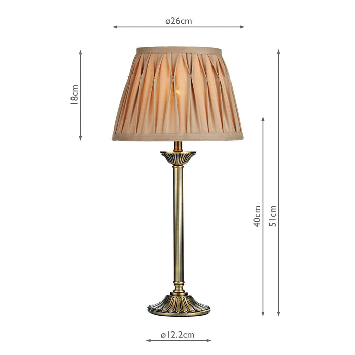 Dar Lighting Hatton Table Lamp Antique Brass With Shade • HAT4275