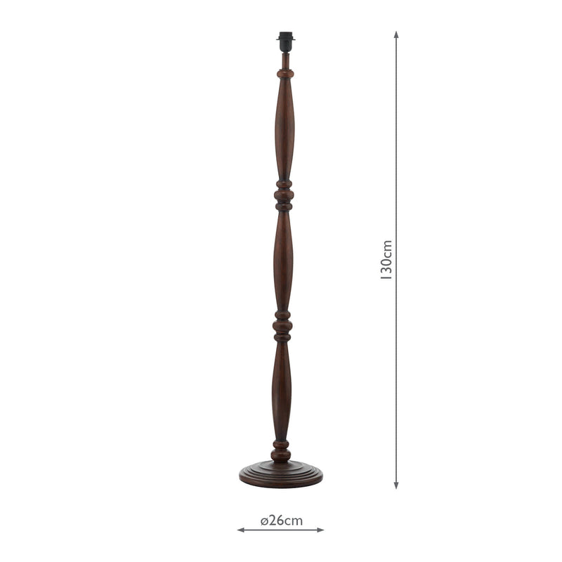 Dar Lighting Hayward Floor Lamp Dark Wood Base Only • HAY4947