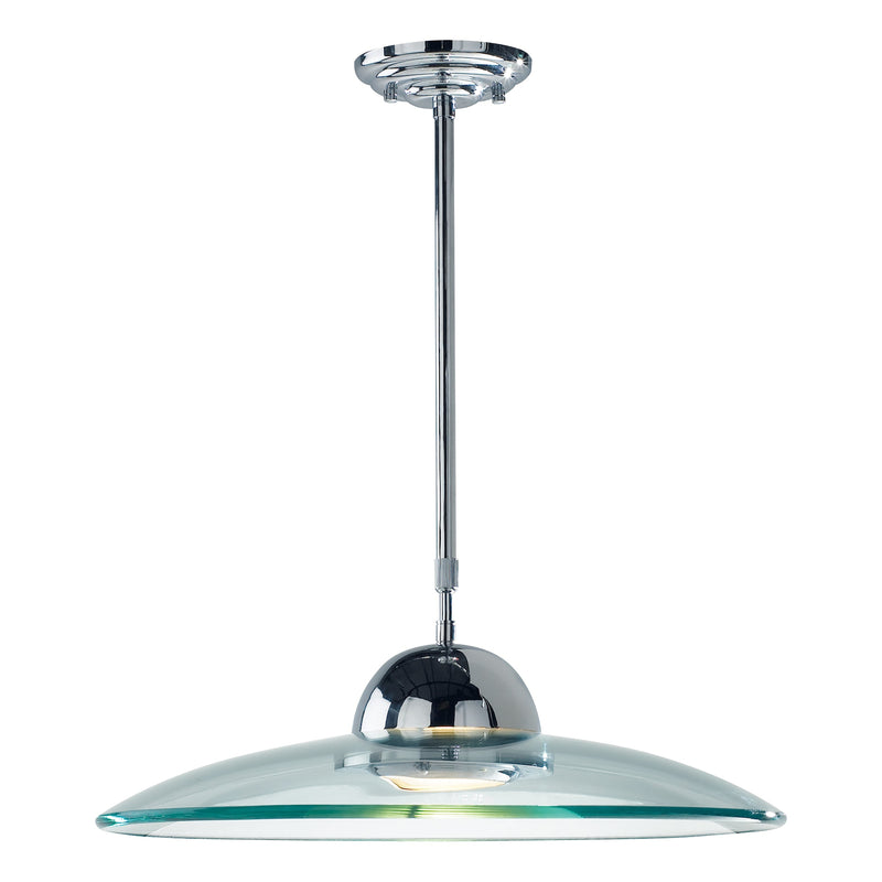 Dar Lighting Hemisphere Pendant Polished Chrome and Clear Glass • HEM8650