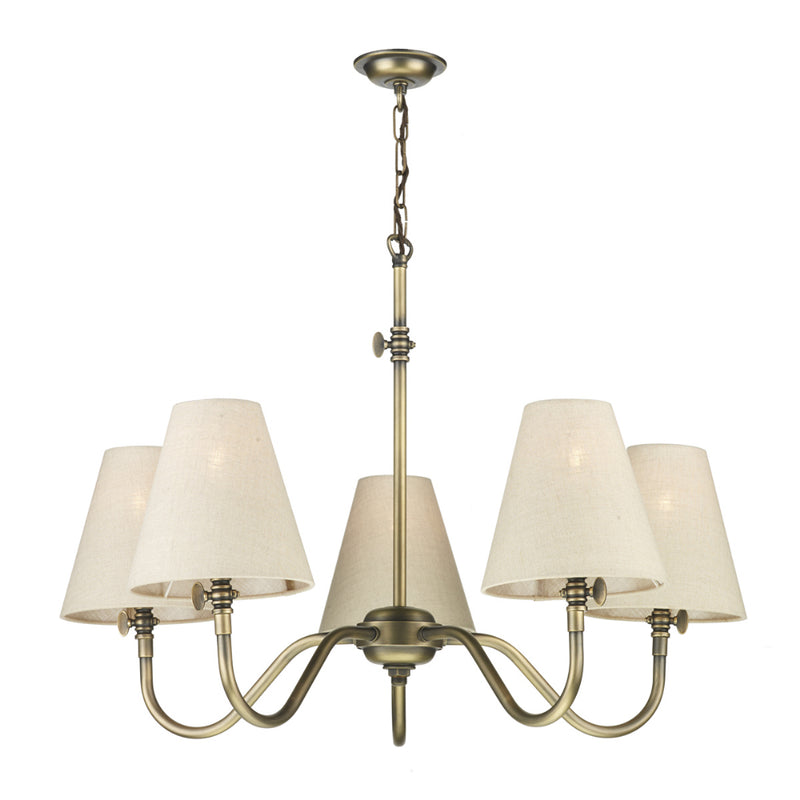 David Hunt HIC0575 Hicks 5 Light Antique Brass Ceiling Light
