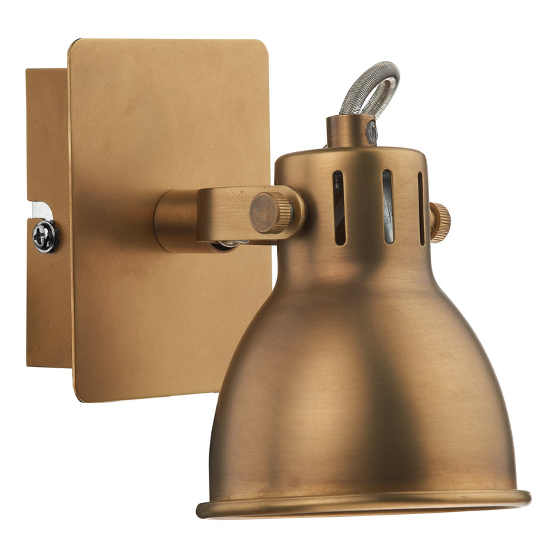 Dar Lighting Idaho Single Wall Spotlight Natural Brass • IDA0775