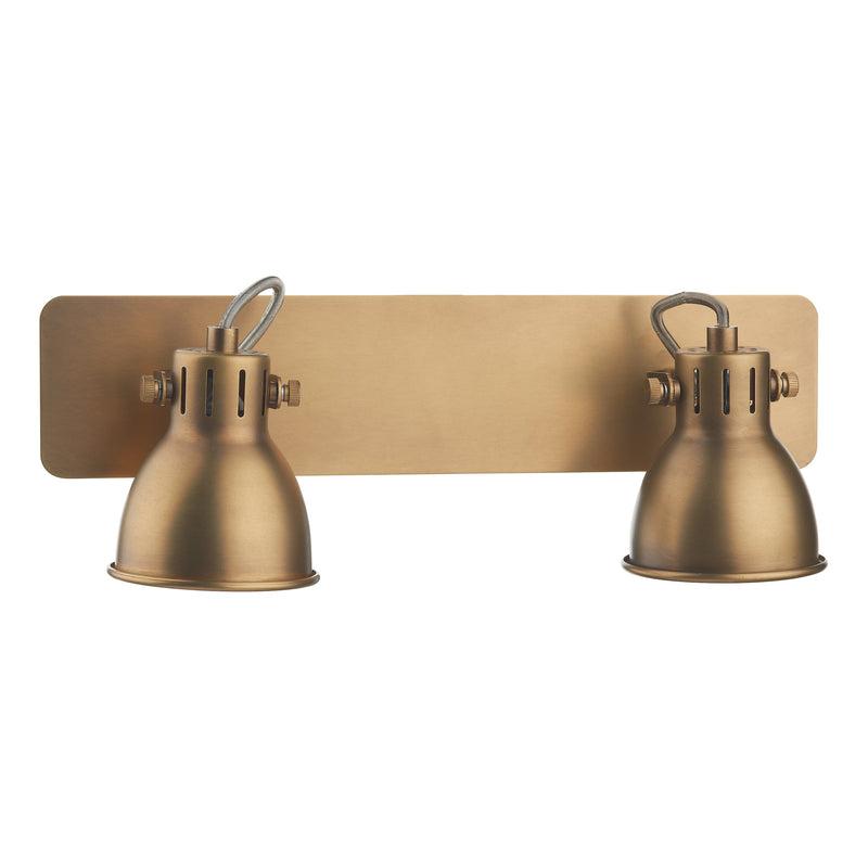 Dar Lighting Idaho 2 Light Wall Spotlight Natural Brass • IDA7775