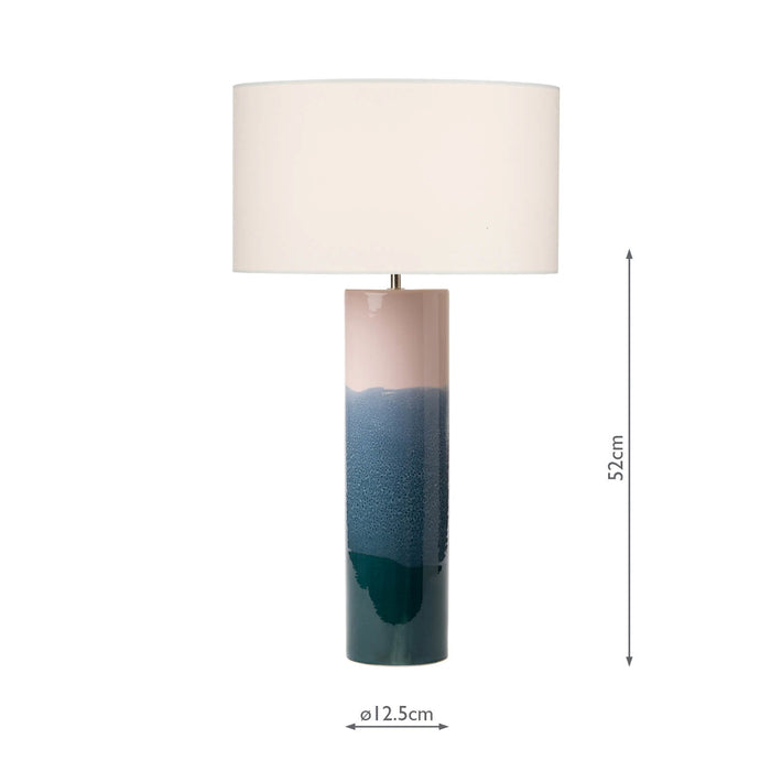 Dar Lighting Ignatio Table Lamp Ceramic Pink & Blue Base Only • IGN4255