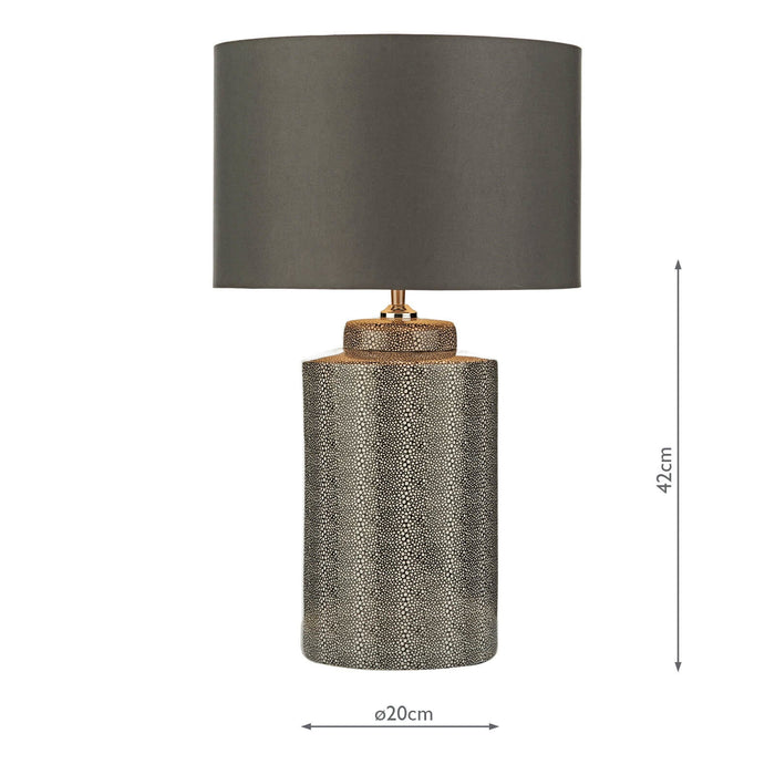 Dar Lighting Igor Table Lamp Grey Shagreen Base Only • IGO4239