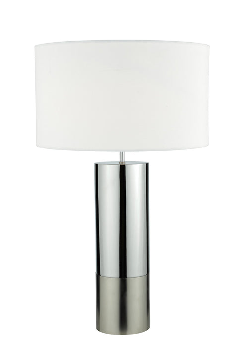 Dar Lighting Ingleby Table Lamp Polished Chrome And Brushed Chrome With Shade • ING4250