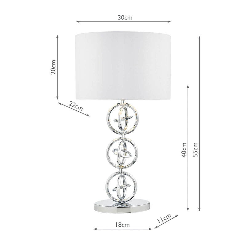 Dar Lighting Innsbruck Table Lamp Polished Chrome With Shade • INN4250