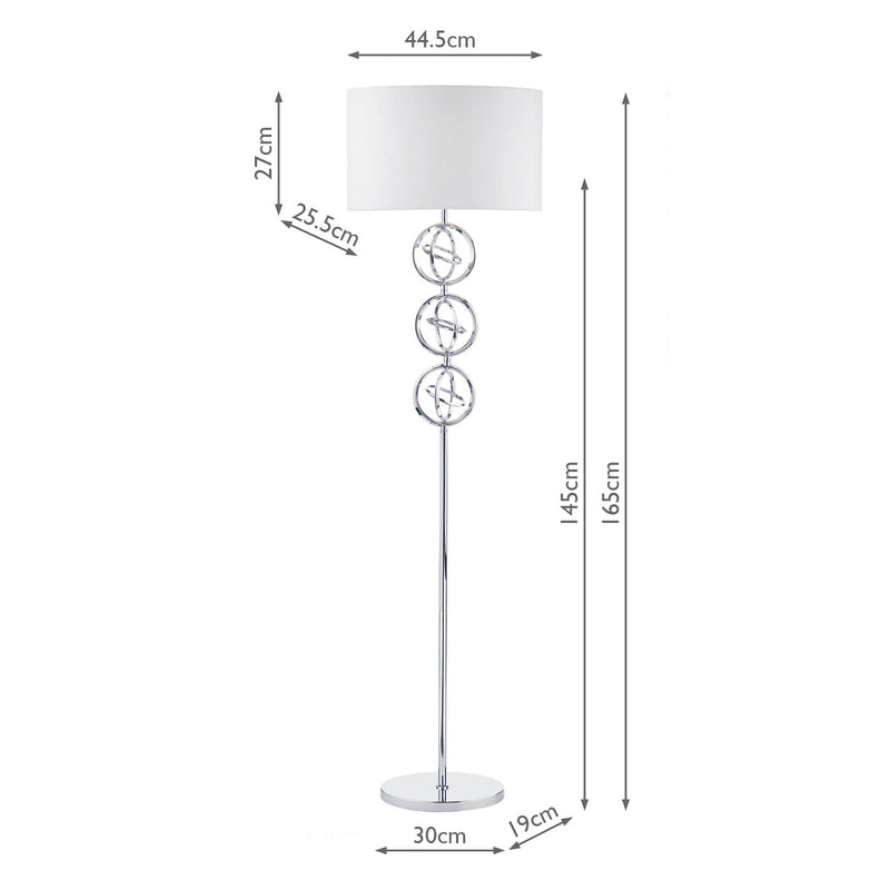 Dar Lighting Innsbruck Floor Lamp Polished Chrome With Shade • INN4950