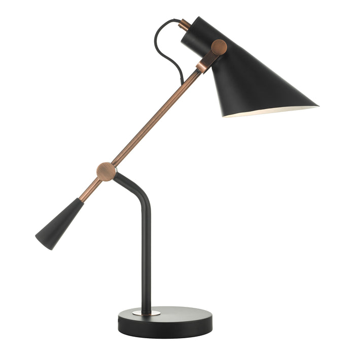 Dar Lighting Jack Task Table Lamp Black Antique Copper • JAC4064