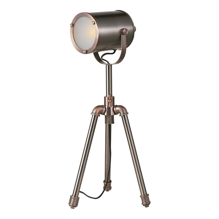 Dar Lighting Jake Task Table Lamp Antique Silver And Copper • JAK4021