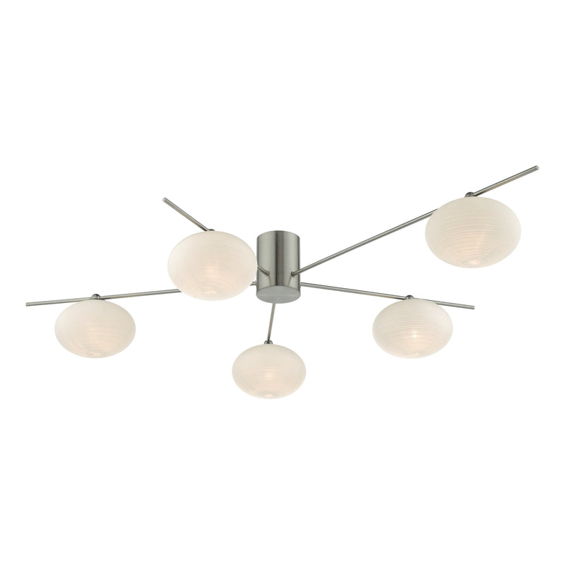 Dar Lighting Jasper 5 Light Semi Flush Satin Nickel • JAS5446