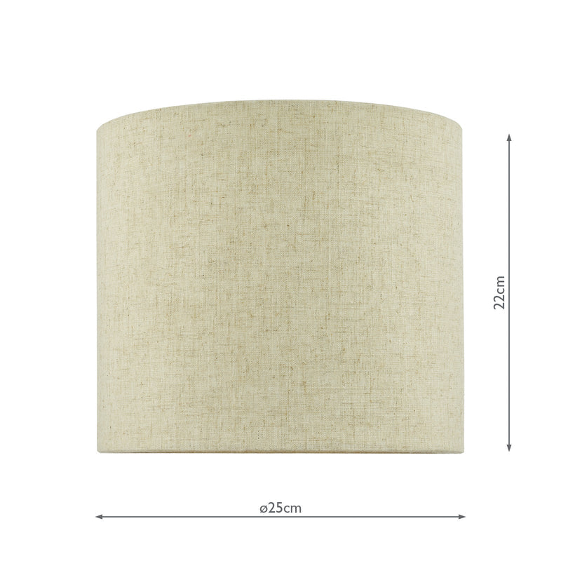 Dar Lighting Jayden Natural Cotton Drum Shade 25cm • JAY1029