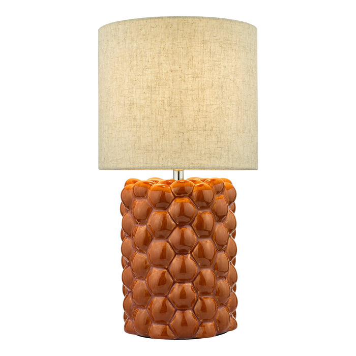 Dar Lighting Jayden Table Lamp Orange Glaze With Shade • JAY4211