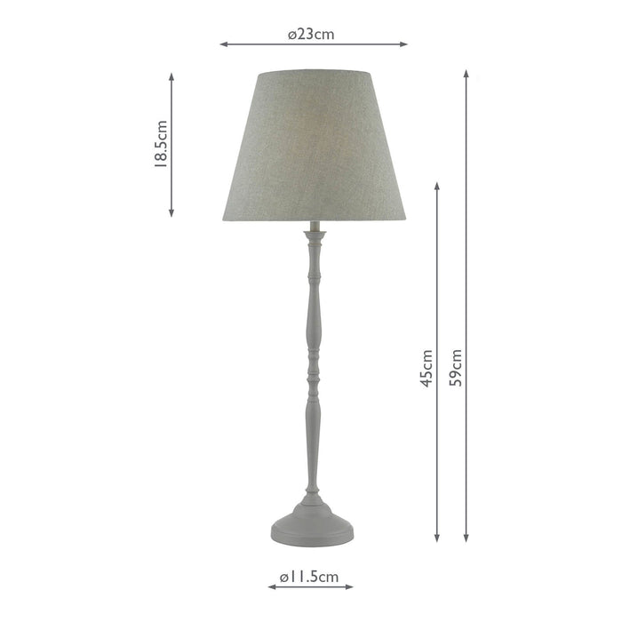 Dar Lighting Joanna Table Lamp Grey With Shade • JOA4239