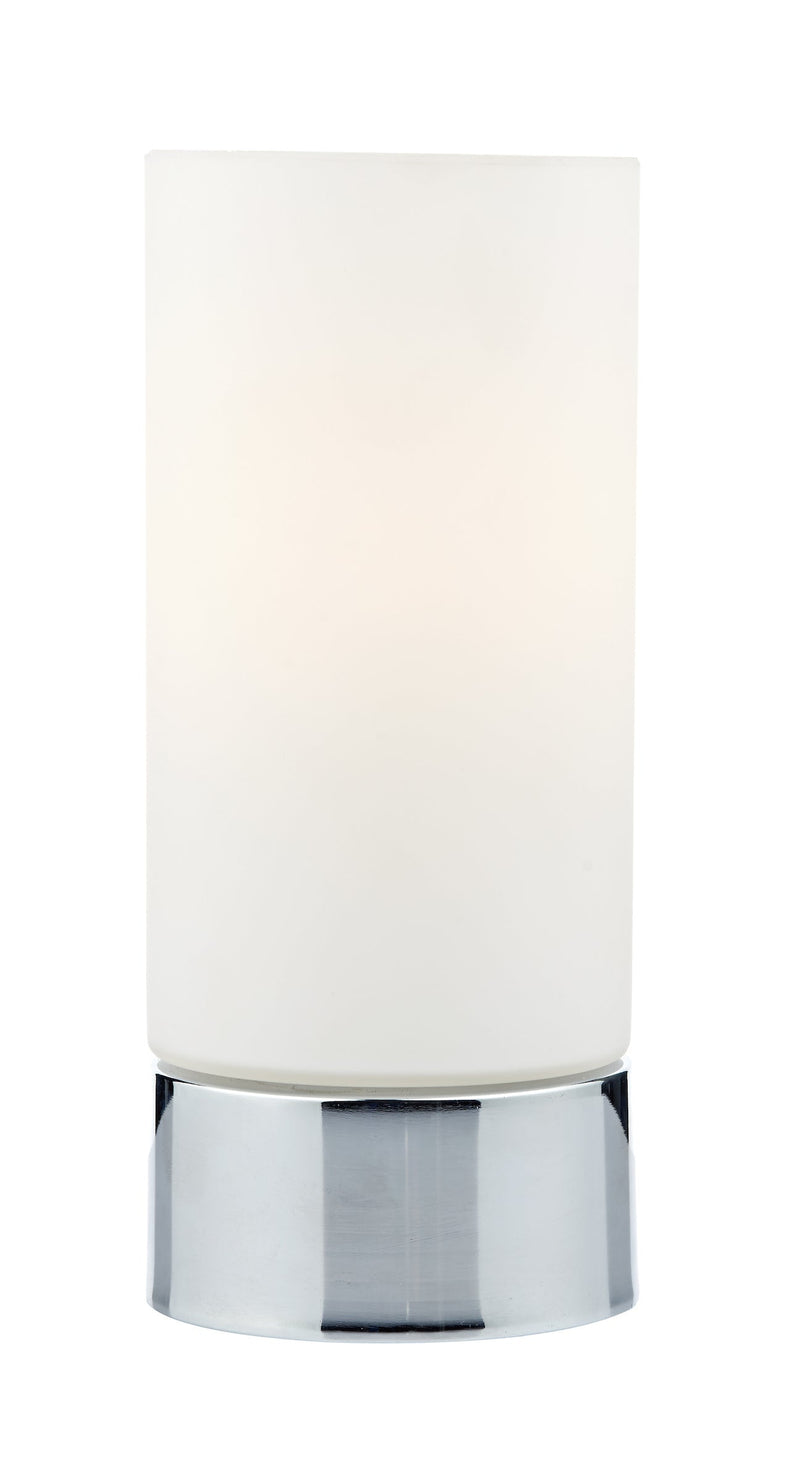 Dar Lighting Jot Touch Table Lamp Polished Chrome Opal Glass • JOT4050