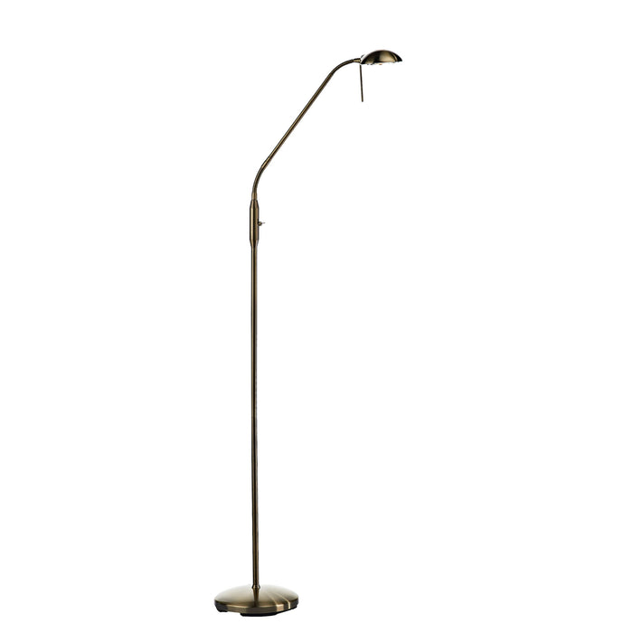 Dar Lighting Journal Task Floor Lamp Antique Brass • JOU5575