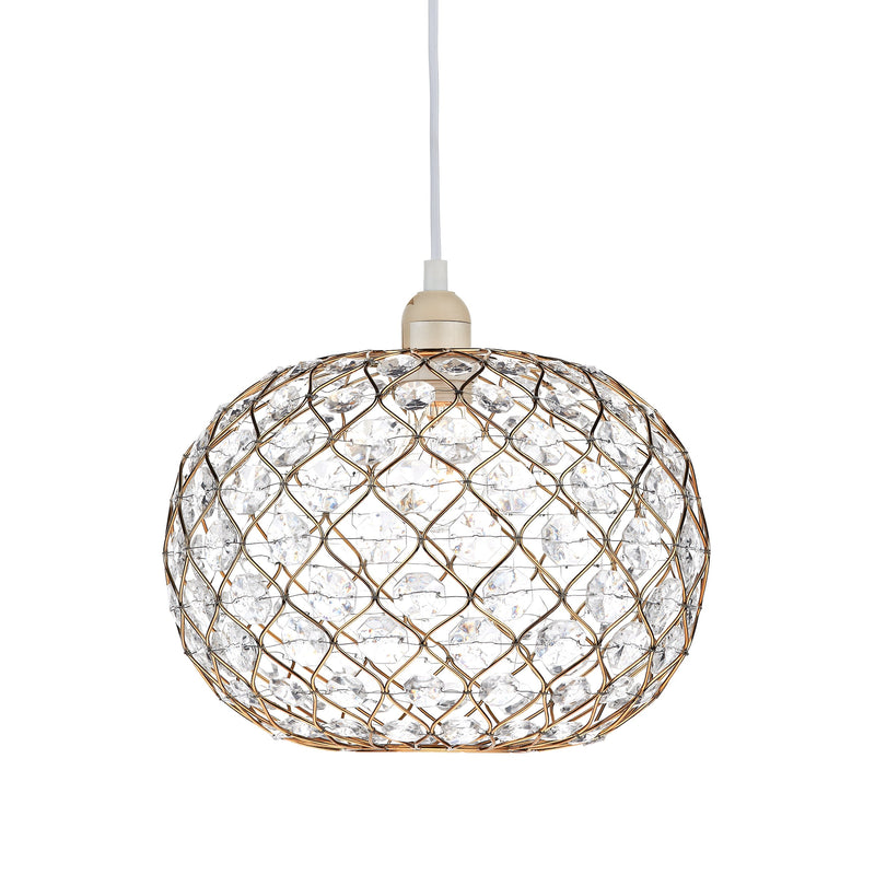 Dar Lighting Juanita Easy Fit Pendant Gold Acrylic • JUA6535