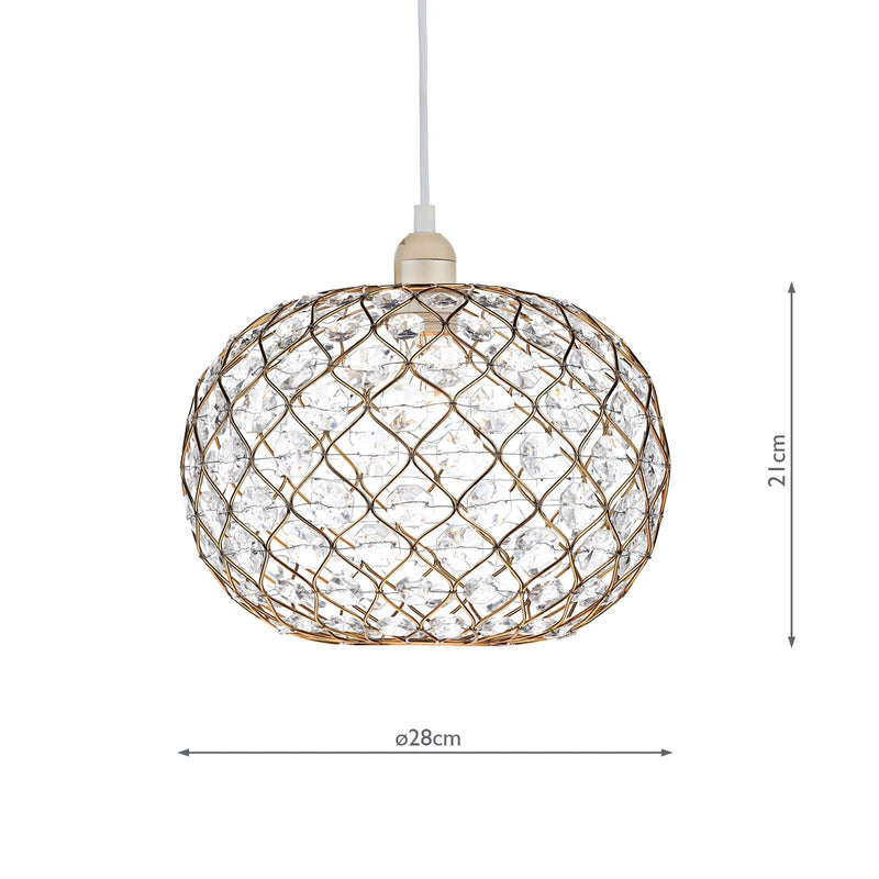 Dar Lighting Juanita Easy Fit Pendant Gold Acrylic • JUA6535