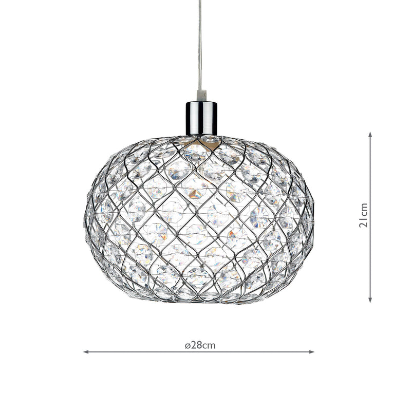 Dar Lighting Juanita Easy Fit Pendant Polished Chrome Acrylic • JUA6550