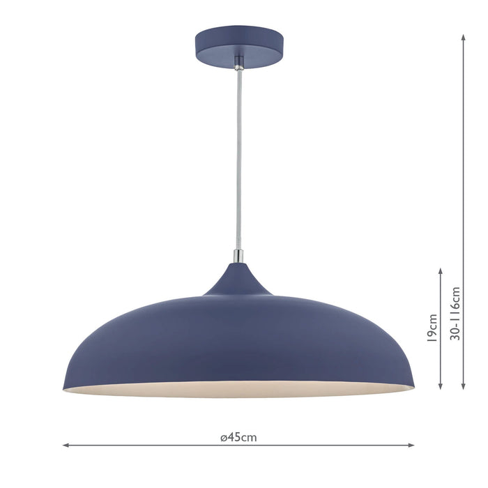 Dar Lighting Kaelan Pendant Blue • KAE0123