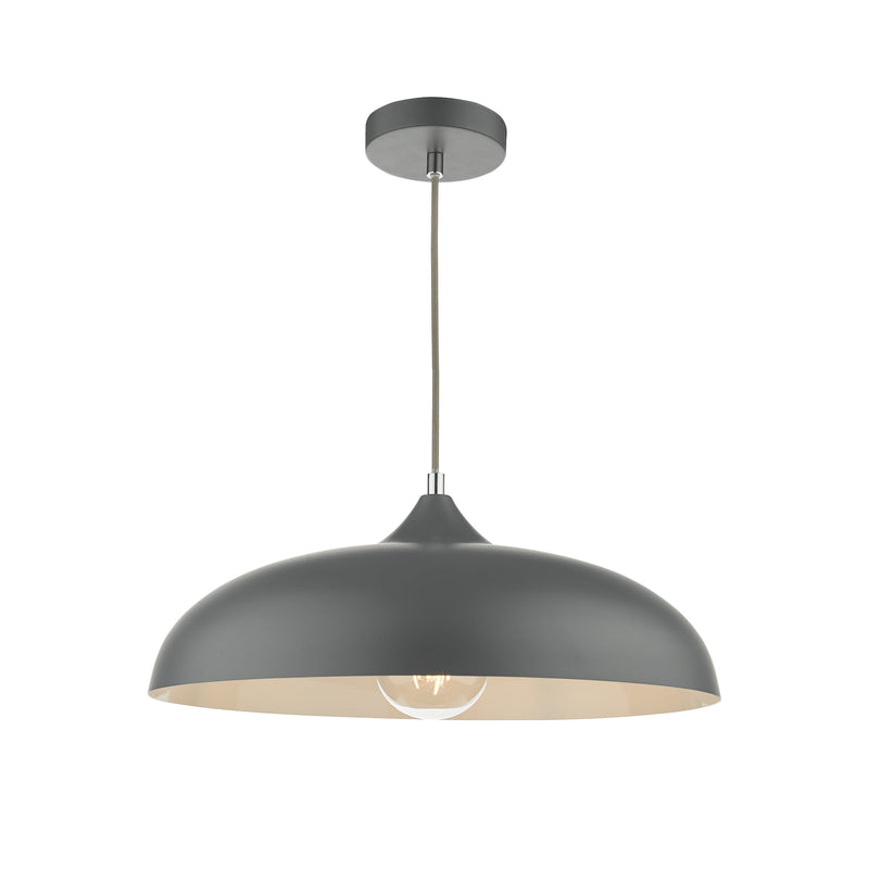 Dar Lighting Kaelan 1 Light Single Pendant Graphite • KAE0137