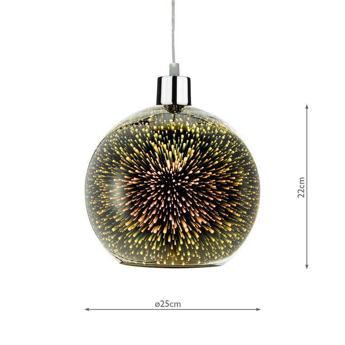 Dar Lighting Kai Speckled 3D Glass Easy Fit Globe Pendant Shade • KAI6550