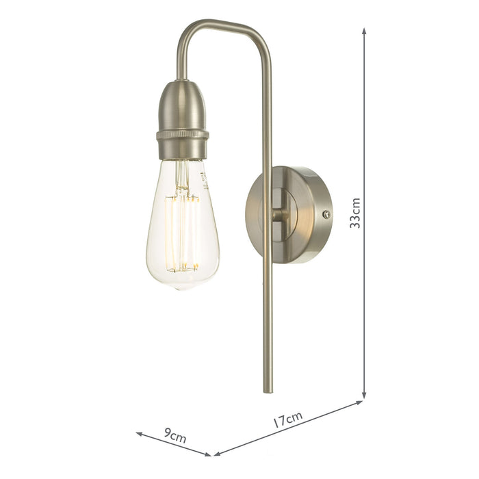 Dar Lighting Kiefer Wall Light Satin Chrome • KIE0746