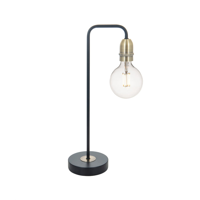 Dar Lighting Kiefer Table Lamp Black & Antique Brass • KIE4222