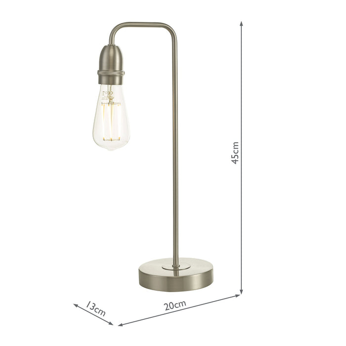 Dar Lighting Kiefer Table Lamp Satin Chrome • KIE4246