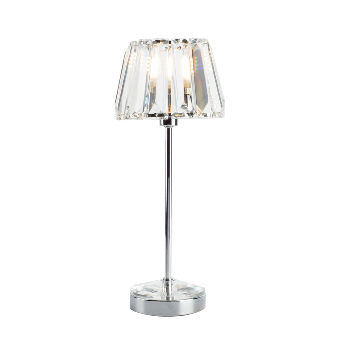 Laura Ashley Capri Small Table Lamp Polished Chrome With Crystal Glass Shade • LA3437199-Q