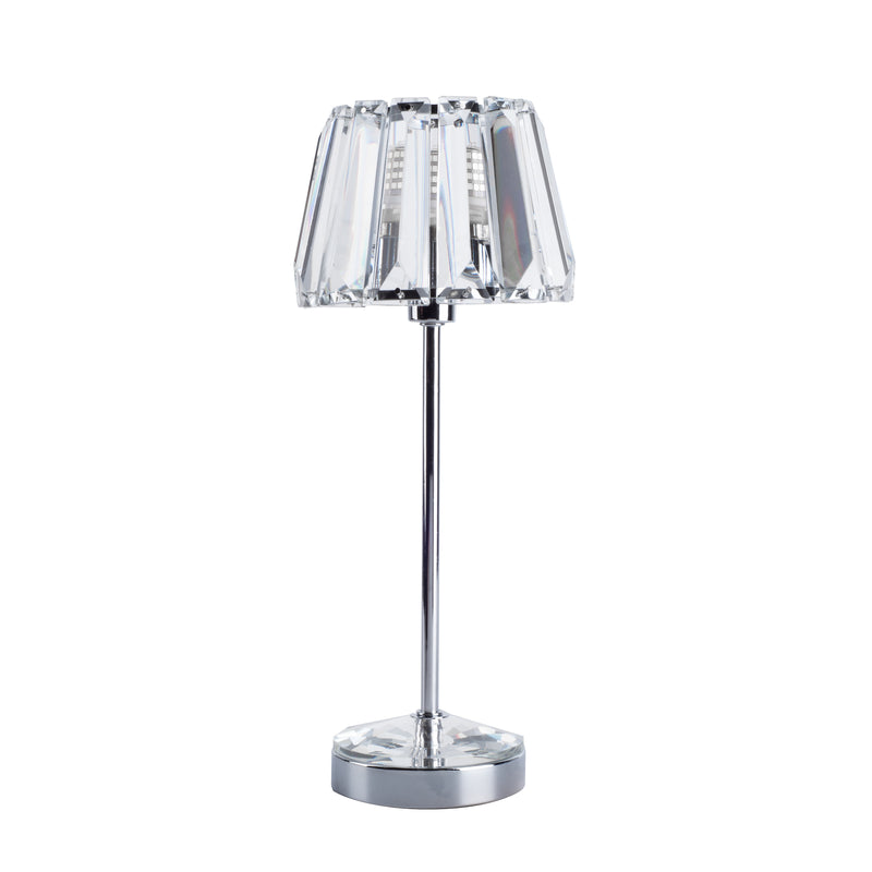 Laura Ashley Capri Small Table Lamp Polished Chrome With Crystal Glass Shade • LA3437199-Q