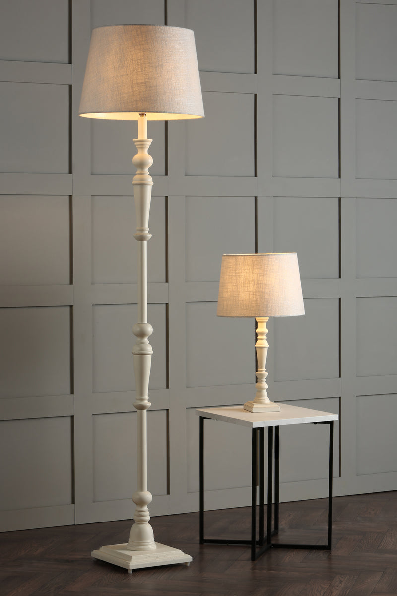 Laura Ashley Tate Wooden Table Lamp Off White Base Only • LA3437211-Q