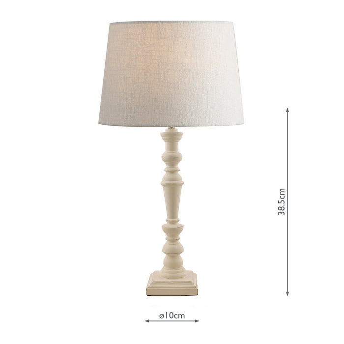 Laura Ashley Tate Wooden Table Lamp Off White Base Only • LA3437211-Q