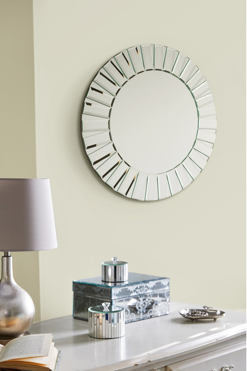 Laura Ashley Capri Small Round Bevelled Mirror 60cm • LA3503868-Q
