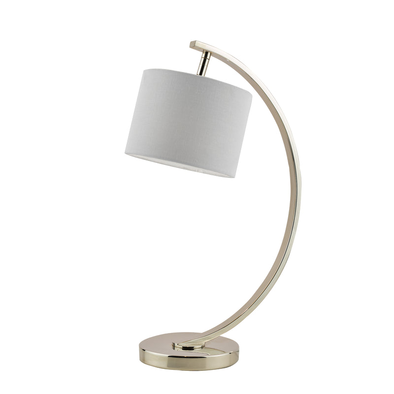 Laura Ashley Noah Table Lamp Brushed Chrome with White Shade • LA3518816-Q
