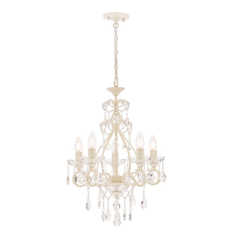 Laura Ashley Shamley 5lt Chandelier Matt White Glass • LA3519754-Q