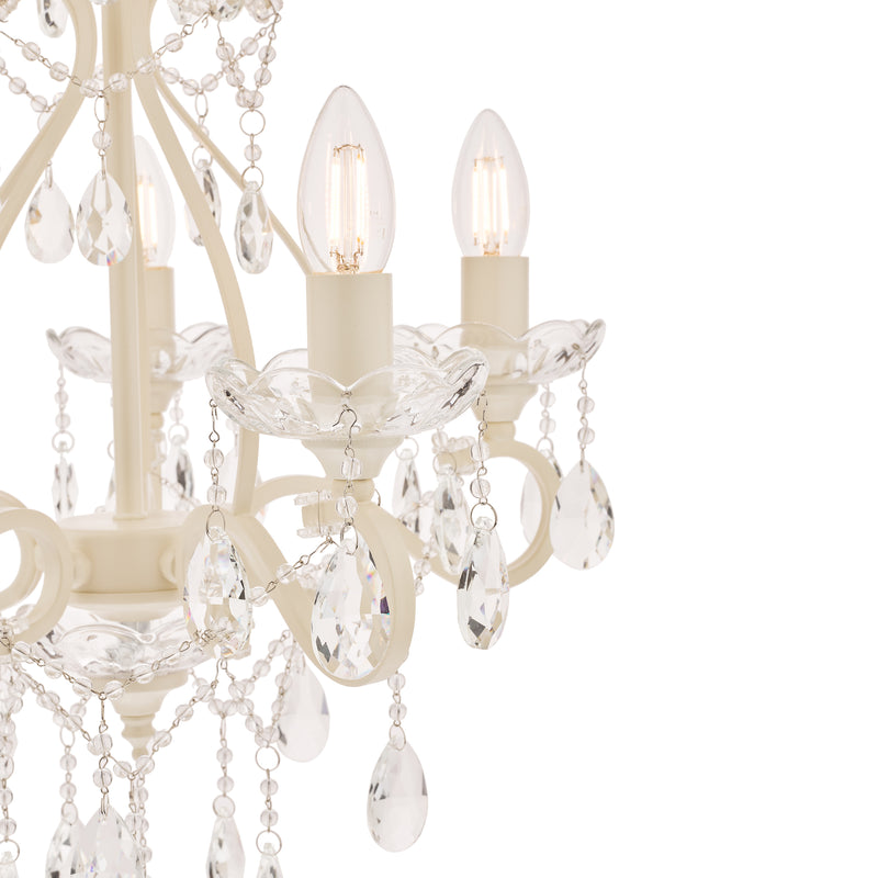 Laura Ashley Shamley 5lt Chandelier Matt White Glass • LA3519754-Q