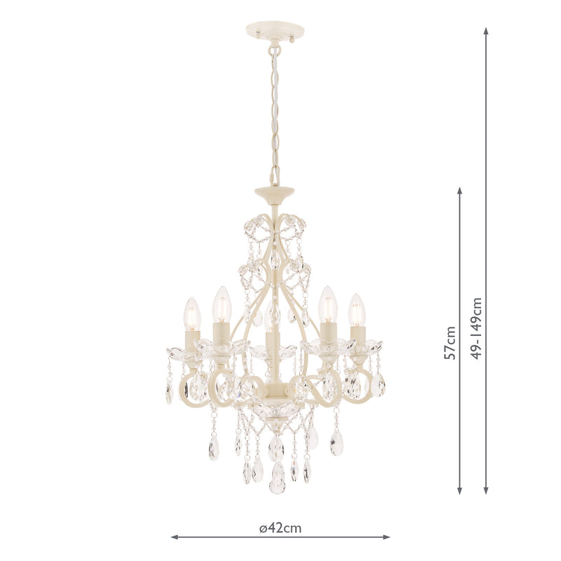 Laura Ashley Shamley 5lt Chandelier Matt White Glass • LA3519754-Q