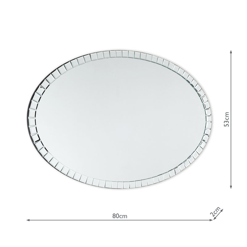 Laura Ashley Marcella Oval Mirror 80 x 53cm • LA3520585-Q