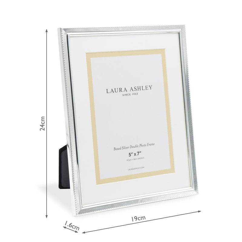 Laura Ashley Boxed Photo Frame Polished Silver 5x7" • LA3534802-Q
