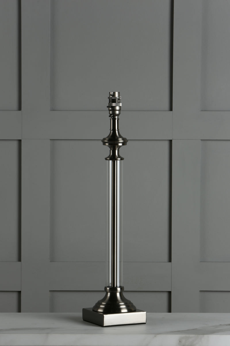 Laura Ashley Winston Table Lamp Antique Chrome & Glass Base Only • LA3552771-Q