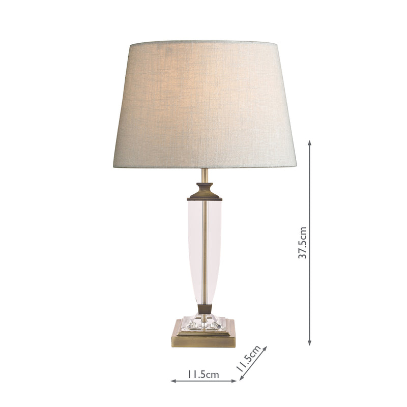 Laura Ashley Carson Medium Table Lamp Antique Brass & Crystal Base Only • LA3553066-Q