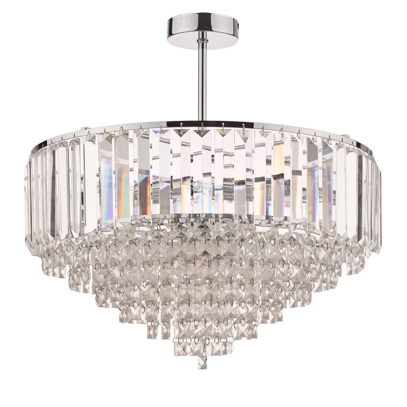 Laura Ashley Vienna 5lt Semi Flush Crystal & Polished Chrome • LA3566049-Q