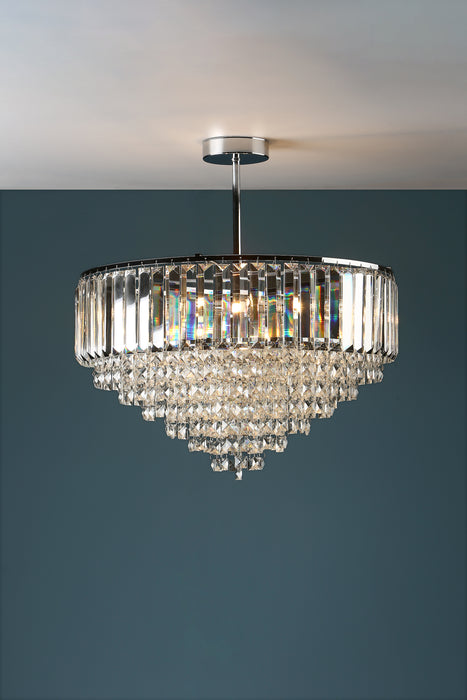 Laura Ashley Vienna 5lt Semi Flush Crystal & Polished Chrome • LA3566049-Q