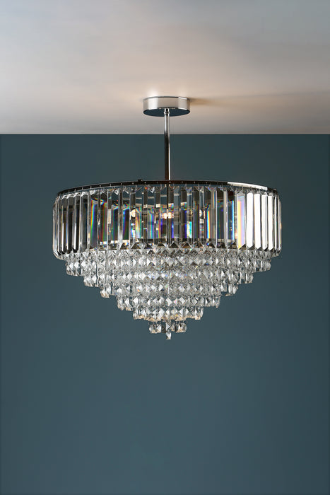 Laura Ashley Vienna 5lt Semi Flush Crystal & Polished Chrome • LA3566049-Q