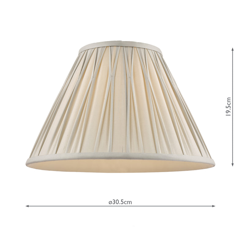 Laura Ashley Fenn Silk Empire Drum Shade Silver 30cm/12 inch • LA3567246-Q