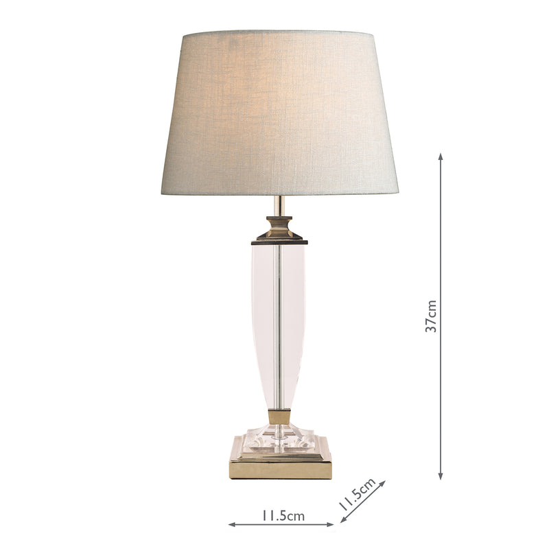 Laura Ashley Carson Medium table Lamp Polished Nickel & Crystal Base Only • LA3582661-Q